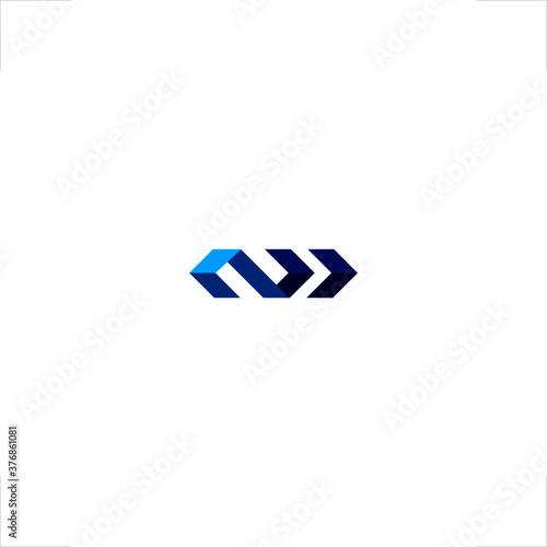 abstract arrow design initial N letter logo