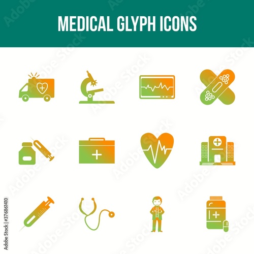 Unique Medical Glyph icon set