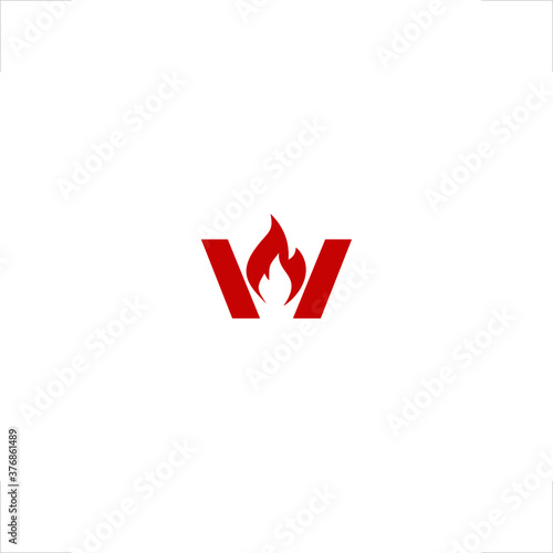Free Download fire flame design initial W letter logo - GFXLoad