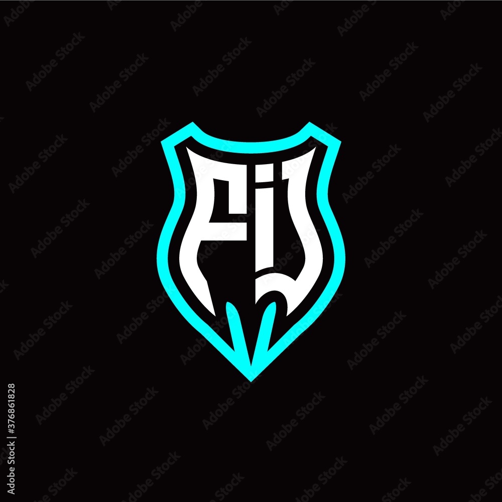 Initial F I letter with shield modern style logo template vector Initial F I letter with shield modern style logo template vector