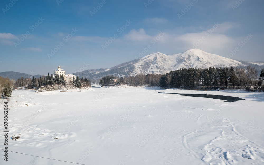 View of river Katun in Altay mountains