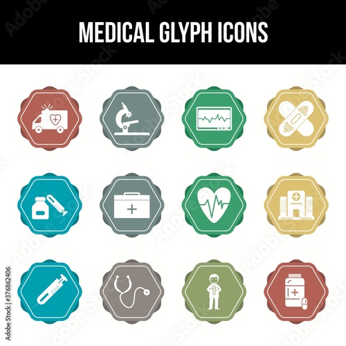 Unique Medical Glyph icon set