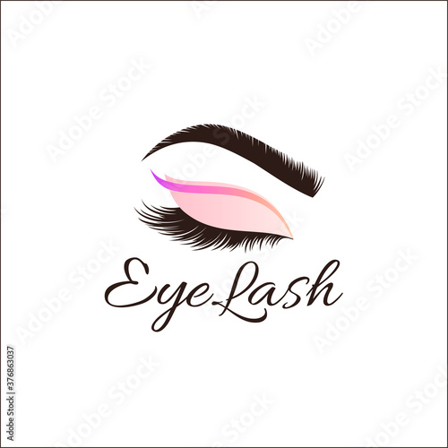 Vector logo design template for beauty salon. Lash and Brow icon.
