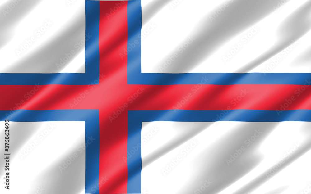 Silk wavy flag of Faroe Islands graphic. Wavy Faroese flag illustration. Rippled Faroe Islands country flag is a symbol of freedom, patriotism and independence. Silk wavy flag of Faroe Islands graphic. Wavy Faroese flag illustration. Rippled Faroe Islands country flag is a symbol of freedom, patriotism and independence.
