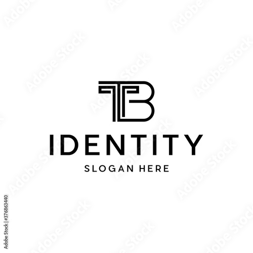 TB BT abstract vector logo monogram template, Elegant logo TB letters initials monogram, combination overlapping two letters T and B marks
