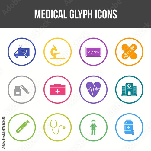 Unique Medical Glyph icon set
