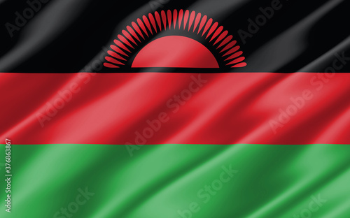 Malawi flag vector graphic. Rectangle Malawian flag illustration