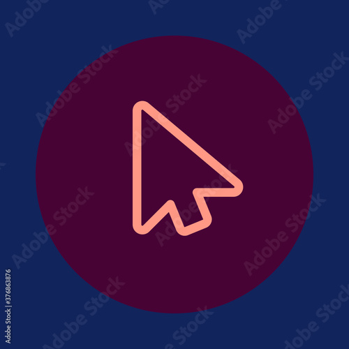 the Arrow color of a flat simple icon. Web apps security Kit illustration vector of the mobile application. The modern style of design. Line single minimalistic sign