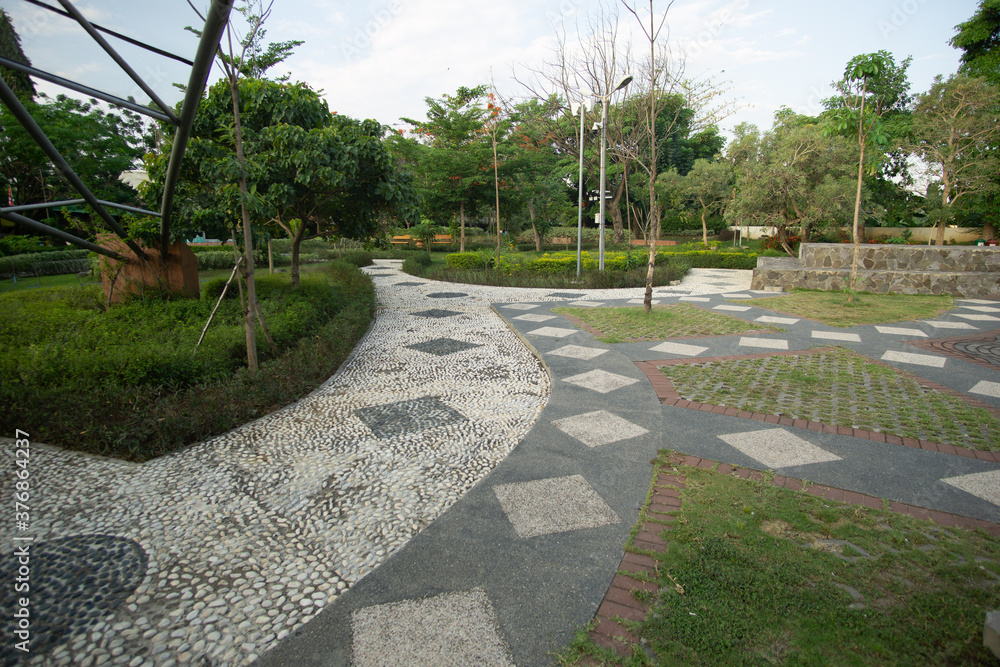 a view of a park in the middle of Bojonegoro city which is usually used for playing