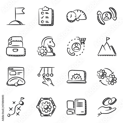
Unique Business and Finance Icons in Line Style 
