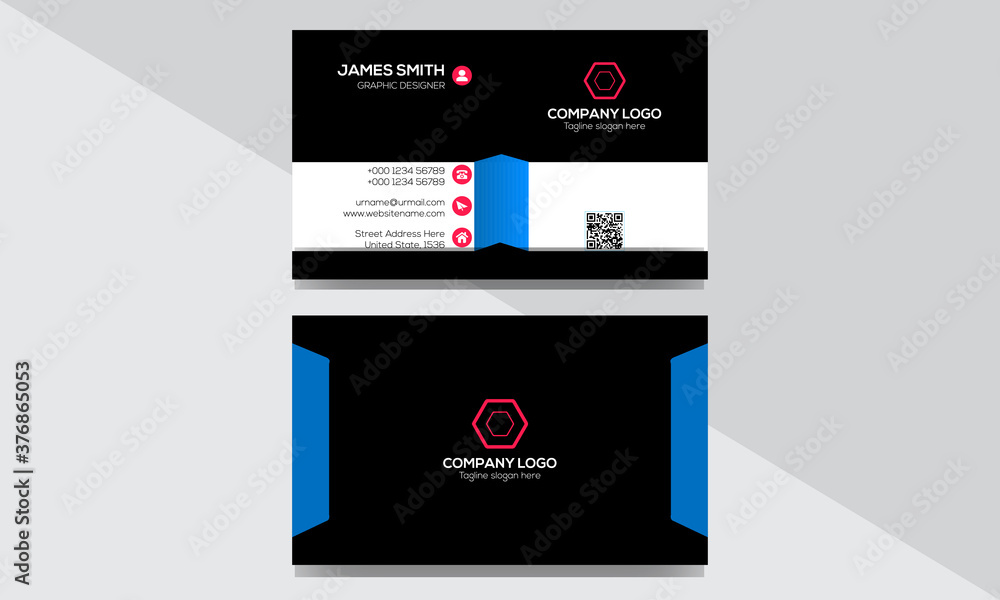 Naklejka premium corporate, modern business card template