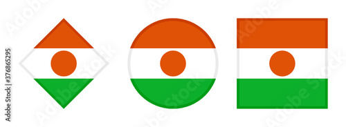 Obraz na plátně niger flag icon set. isolated on white background