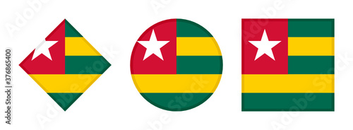 togo flag icon set. isolated on white background
