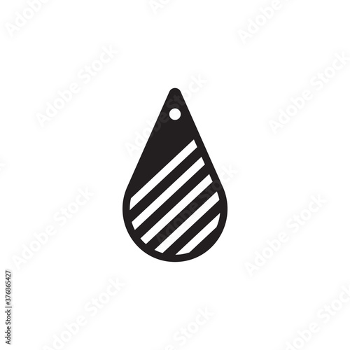 Teardrop earring icon design template vector isolated