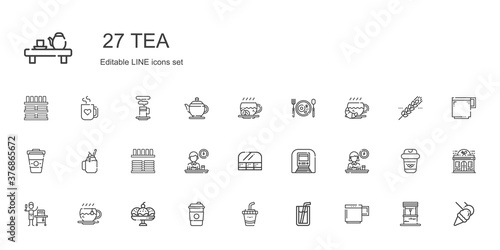 tea icons set