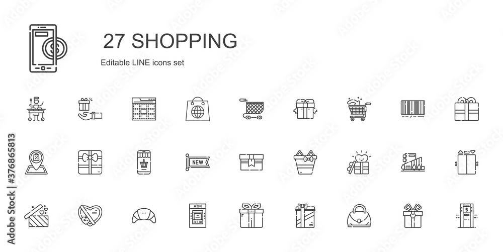 shopping icons set shopping icons set