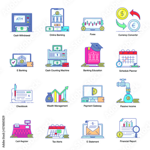 
Pack of Capital Flat Icons 
