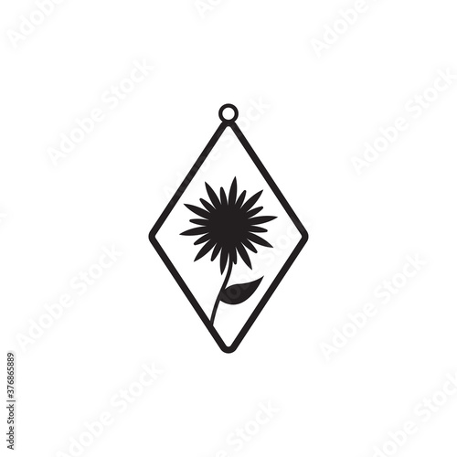 Teardrop earring icon design template vector isolated