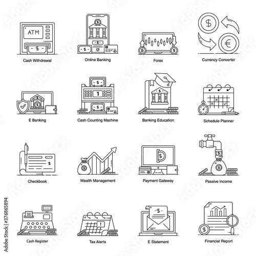 
Pack of Capital line Icons 
