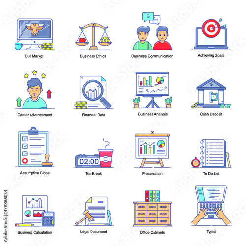 
Business and Finance Icons in Modern Flat Style Pack 
