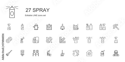spray icons set