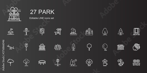 park icons set