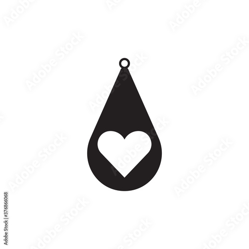 Teardrop earring icon design template vector isolated