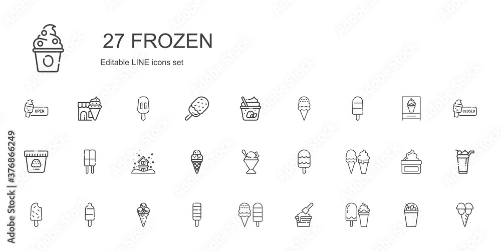 frozen icons set frozen icons set