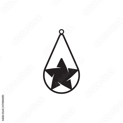 Teardrop earring icon design template vector isolated