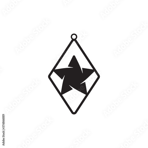 Teardrop earring icon design template vector isolated