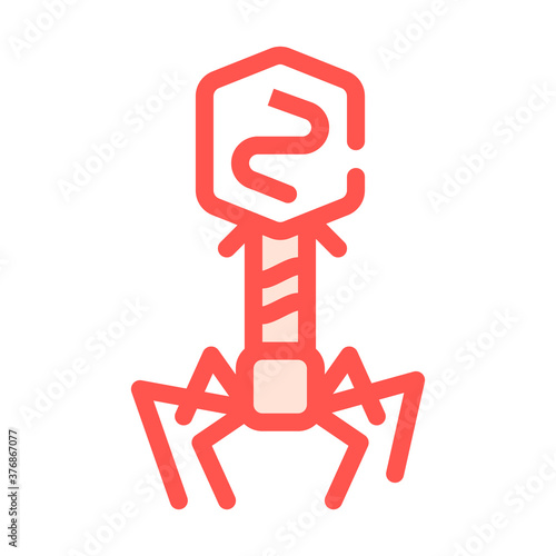 bacteriophage virus color icon vector isolated illustration