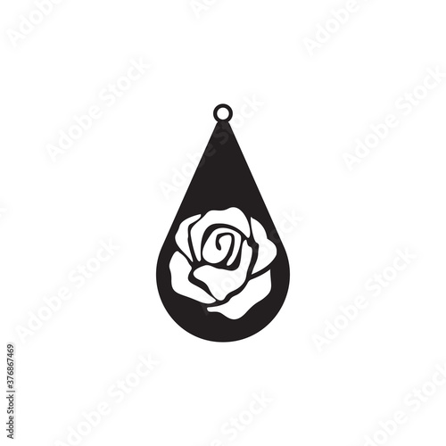 Teardrop earring icon design template vector isolated