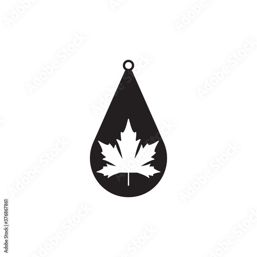 Teardrop earring icon design template vector isolated