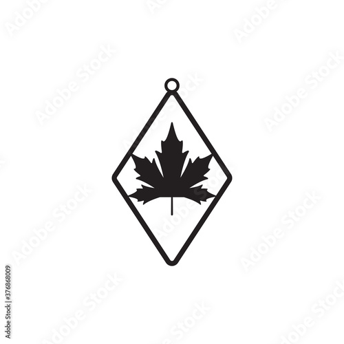 Teardrop earring icon design template vector isolated