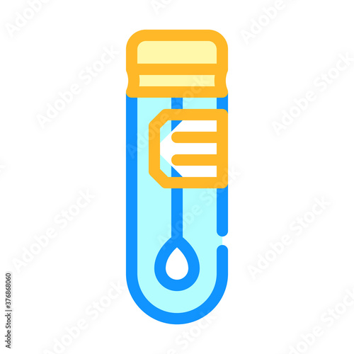 stick in flask for analysis color icon vector illustration