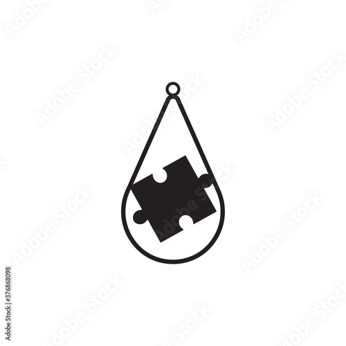 Teardrop earring icon design template vector isolated
