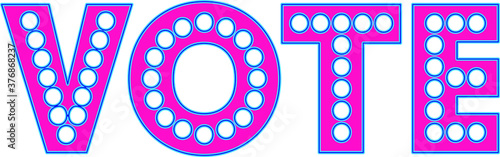 Vote pink text slogan. Voting concept. Flat design Vector illustration.  President election day. Voting concept. Vote for women feminism slogan. Lettering poster, women rights banner,
 t-shirt print.