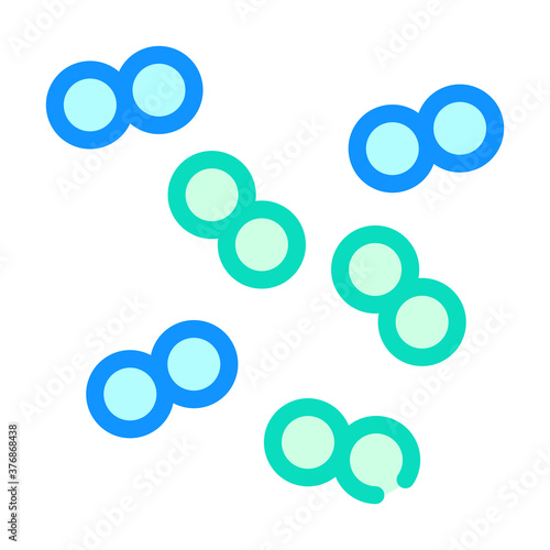 pneumococcus infection color icon vector isolated illustration