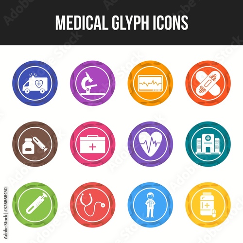 Unique Medical Glyph icon set