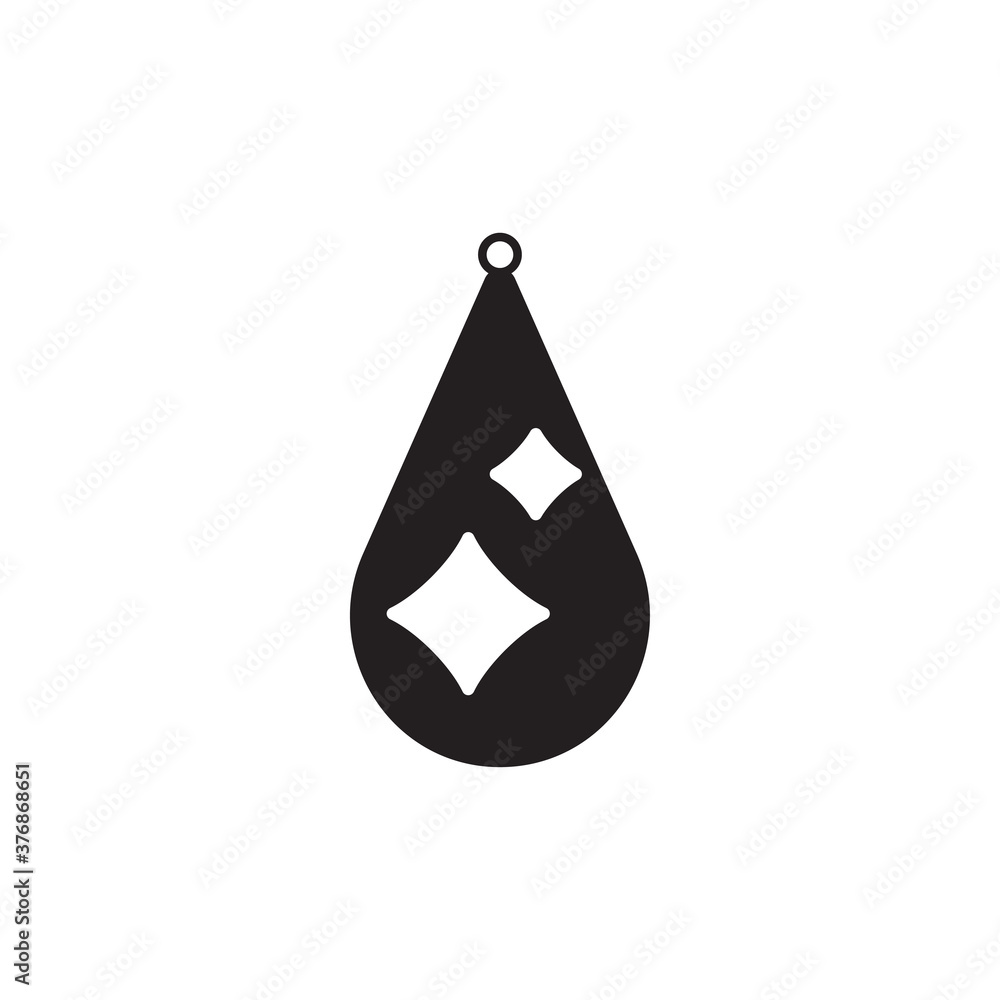 Teardrop earring icon design template vector isolated Teardrop earring icon design template vector isolated
