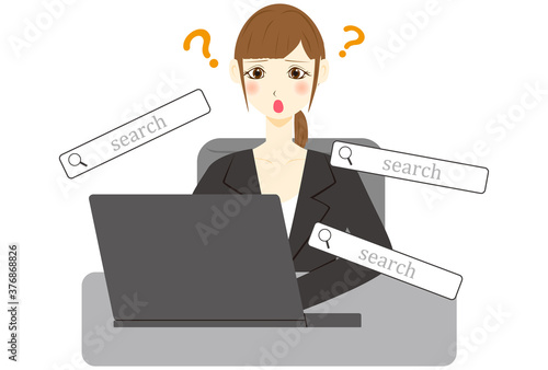 パソコン　女性　会社員　検索