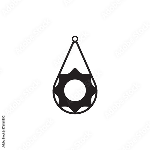 Teardrop earring icon design template vector isolated