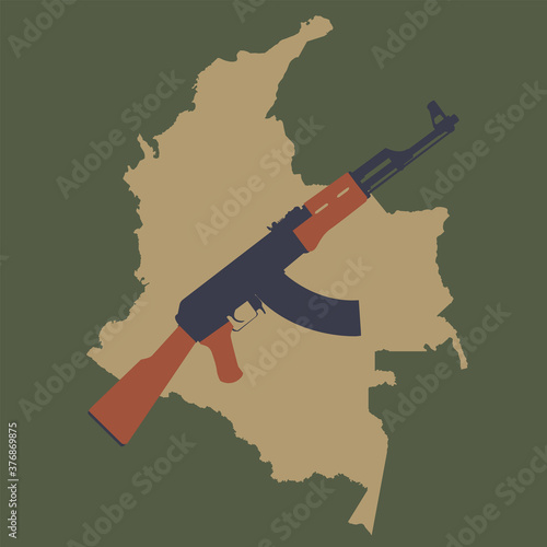 armed conflict in colombia map infographic concept 