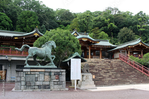 Wallpaper Mural Horse statue of Suwa Shrine in Nagasaki.