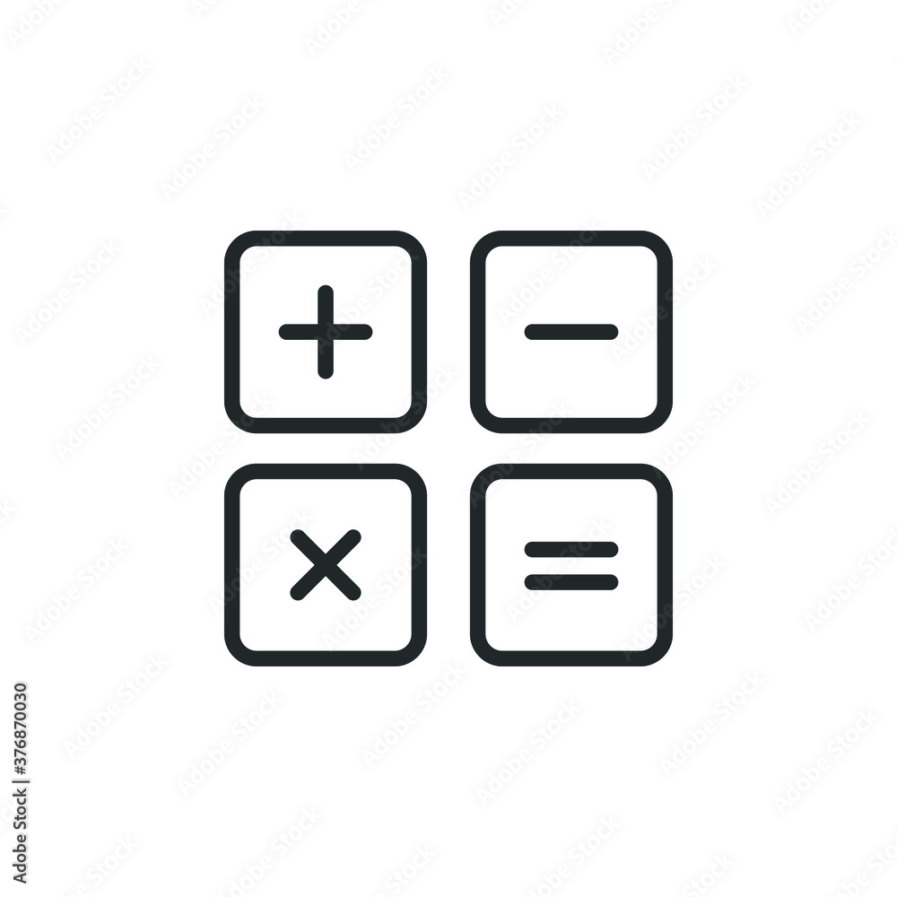 calculator line icon. calculate flat outline symbol for web site and mobile app. vector illustration eps10 calculator line icon. calculate flat outline symbol for web site and mobile app. vector illustration eps10
