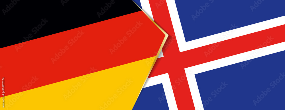 Germany and Iceland flags, two vector flags