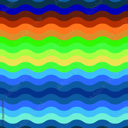 Seamless pattern with colored waves. Vector illustration