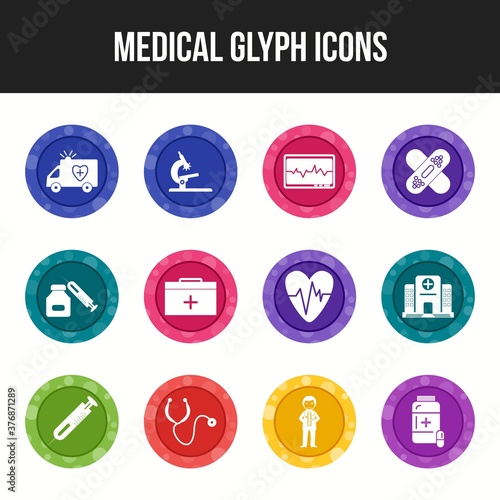 Unique Medical Glyph icon set