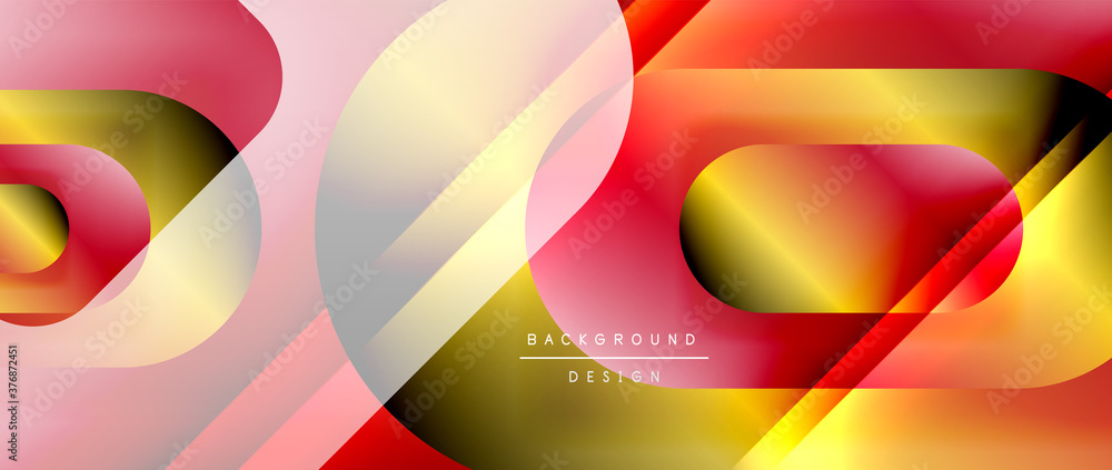 Vector geometric abstract background with lines and modern forms. Fluid gradient with abstract round shapes and shadow and light effects Vector geometric abstract background with lines and modern forms. Fluid gradient with abstract round shapes and shadow and light effects