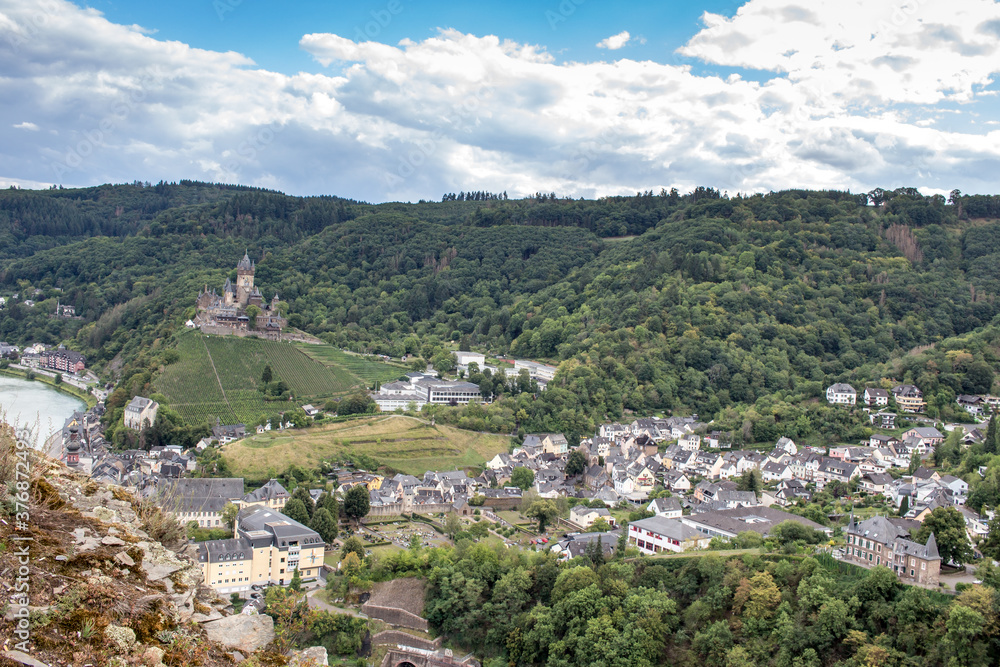 View of the Moselle, Cochem hiking region, Germany